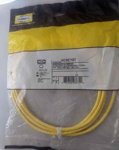 Lote De 10 Patch Cord Hubbell Speedgain Cat5e 7ft Yellow New