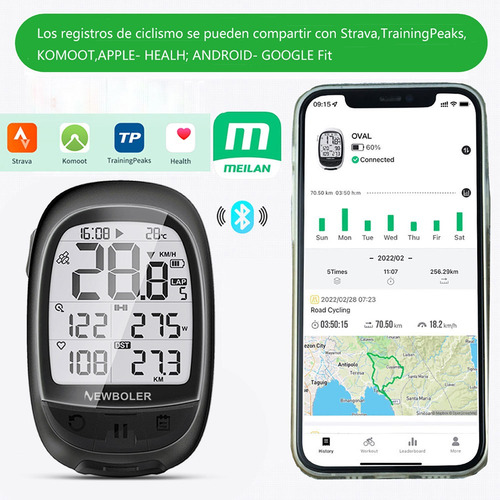 Ordenador Para Bicicleta Gps Bluetooth Ant + Velocímetro Imp