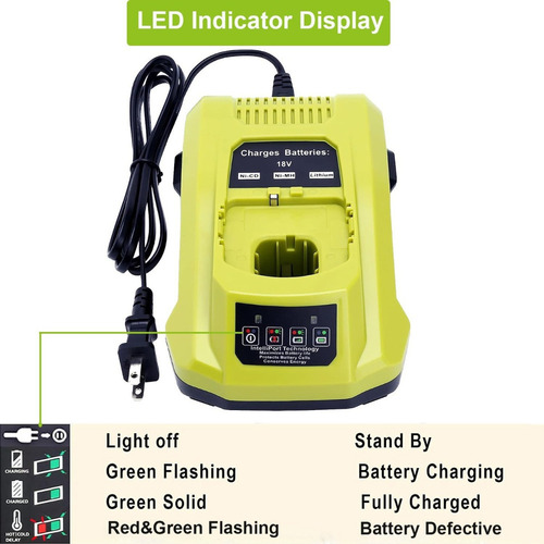 Cargador Carga Rápida De Batería Ryobi P118b 18v One+ P117