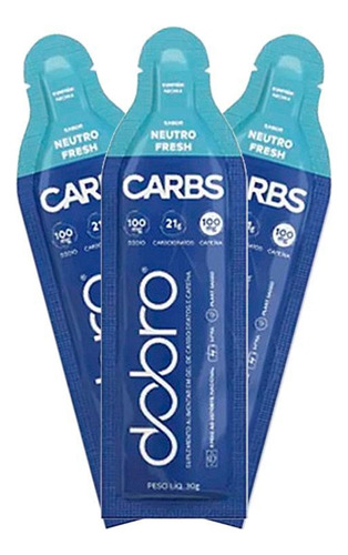 Kit 3x: Carbs Gel Neutro Fresh Com Cafeína Dobro 30g