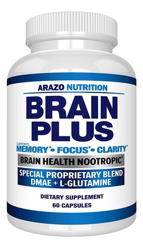 Arazo Nutrition Premium Brain Plus Memoria Enfoque 60 Caps Sabor Sin Sabor