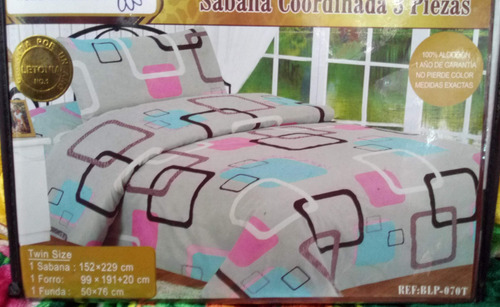 Juego De Sabana Individual Estampada Letonia Tienda