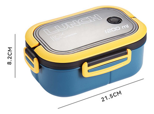 Bento Box Lunch Container 2 Capas 3 Compartimentos Fácil De
