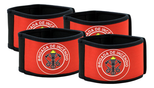 Braçadeira De Brigadista Neoprene 42 Cm X 8 Cm - Kit 4 Unid.