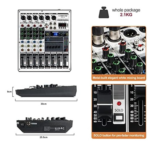 Mezclador De Dj Profesional, Interfaz De Audio Phenyx Pro So