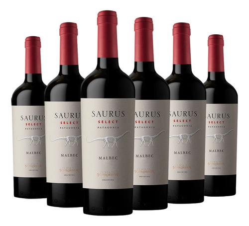 Vino Saurus Select Malbec 6x750cc Caja X6