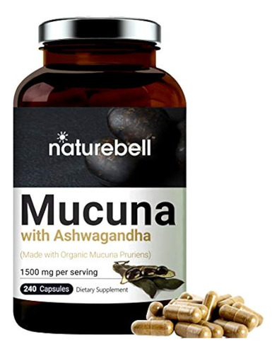 Cápsulas De Mucuna Pruriens, 1500 Mg Por Porción, Elaboradas