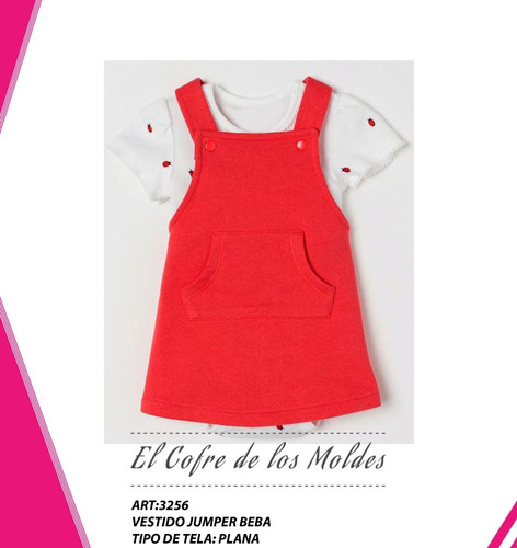 Molde Digital Vestido Jumper Beba, Pack De Talles 6, 7 Y 8