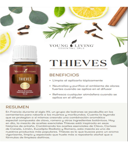 Aceite Esencial Young Living Thieves 15 Ml Dos Thieves