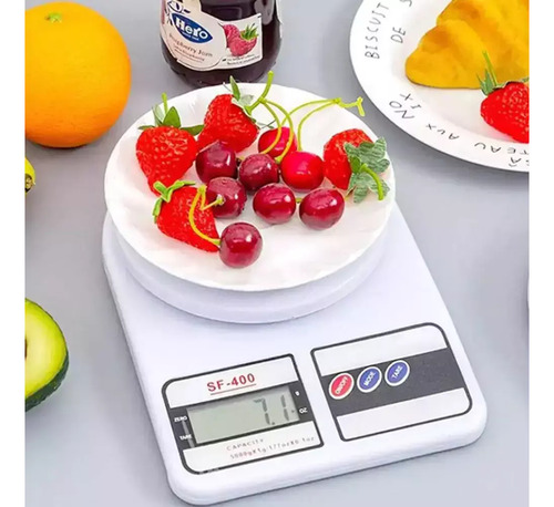 Balanza Digital Cocina 10kg Sf-400 Precisión Con Tara Repostera Portátil Hogar Alimentos Electrónica Pesaje Compacta Blanca Báscula Multiuso Cocina Dietética Liviana Domestic