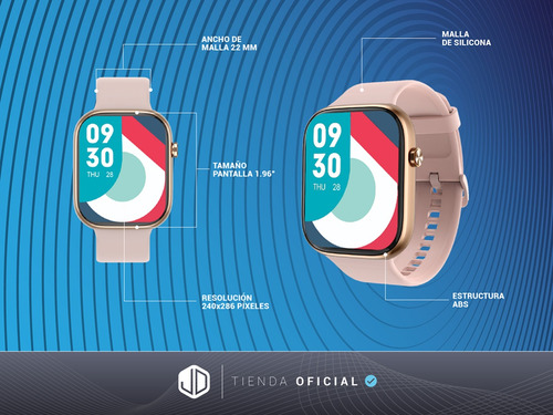 Smartwatch Reloj Inteligente Jd Venecia Rosa Gold Llamadas.*