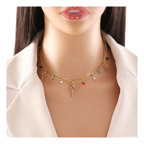 Collar De Acero Inoxidable Con Forma De Estrella Con Forma D