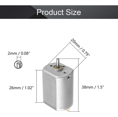 Fielect Motor Cc 3.7 V 41000 42000 Rpm 0.23 A Micro Motor Eléctrico Eje Redondo Para Barco Rc Diy Avión Juguetes Modelo Diy Hobby 5 Piezas
