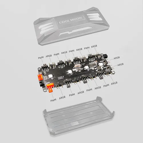 Controlador Rgb Inteligente Pwm Ventilador De Control Negro