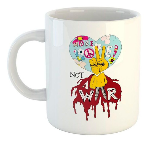 Taza De Ceramica Make Love No War Haz El Amor No La Guerra