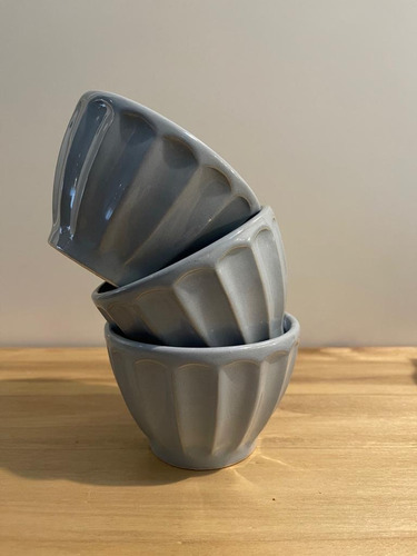  Bowl De Ceramica Facetado Compotera 300cc