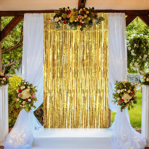 Imagen 4 de 4 de Cortina Flecos Decoración Cumpleaños Fiesta Eventos
