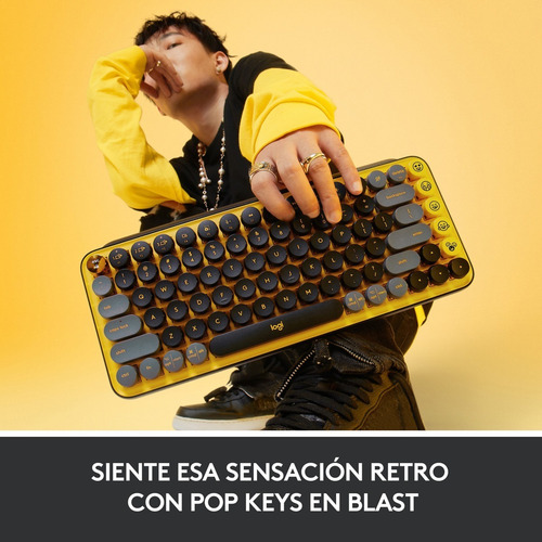 Imagen 2 de 9 de Teclado Inalámbrico Logitech Pop Blast, Teclas Emojis