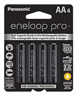 Pila recargable AA Panasonic Eneloop Pro BK-3HCCA Cilíndrica - Pack de 4 unidades