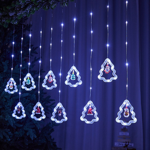 Cortina De Luces Led Decorativas Colgantes 3d De Navidad Luces Blanco