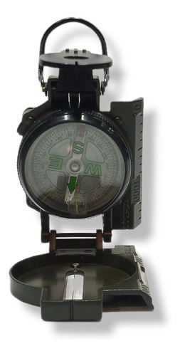 Brújula Metálica Lensática Militar Verde Compass.
