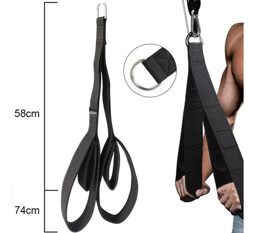 Ergonómico Tricep Bicep Cuerda Biceps Polea Cable Máquina