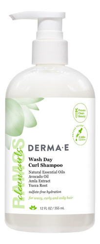  Derma-e Ramos Wash Day Curl Champu, 12 Oz