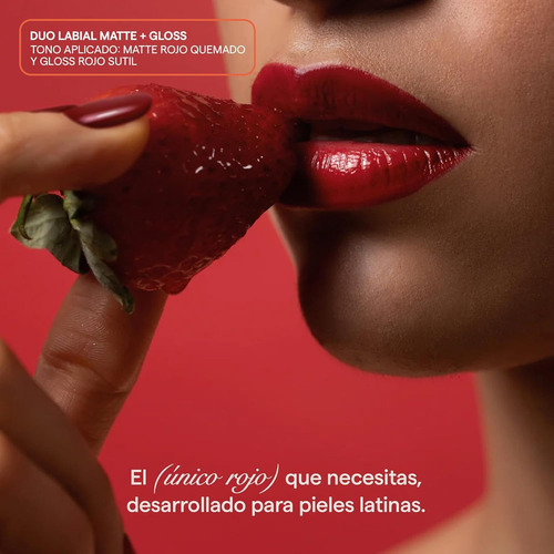 Sarelly Duo Labial Rojo Matte Y Gloss Hidratante Con Estuche Rojo