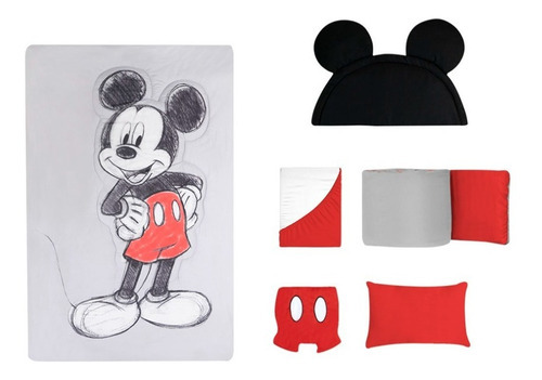 Set De Edredón Chiqui Mundo Cuna 100x145cm Reversible Ds Color Classic Mickey