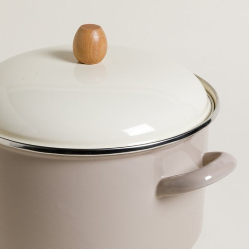Cacerola Olla Enlozada Vison Y Crema 24 Cm 6lt Mishka-botica