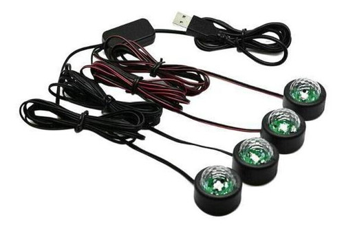 3 X 4 En 1 Auto Coche Led Atmósfera Luz Interior Asiento