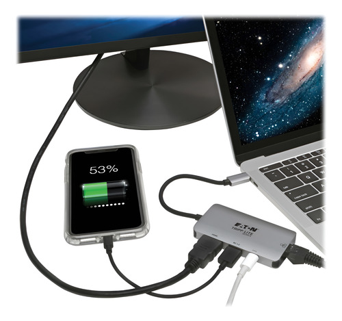 Hub Usb C 4 En 1 Hdmi 4k Ethernet Usb 3.0 Pd100w Tripplite