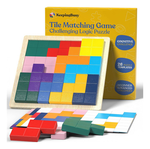 Keeping Busy Wooden Tile Brain Game Para Adultos Mayores Con