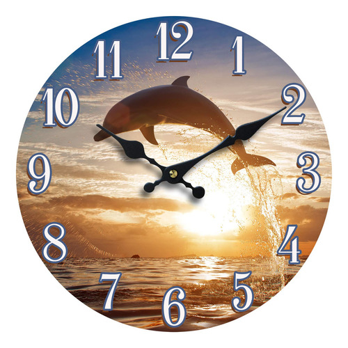 13  Reloj Dolphin Sunset De Vidrio