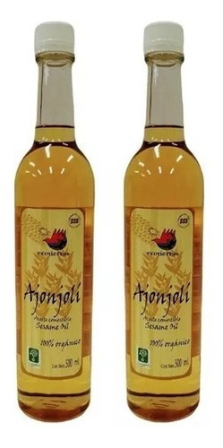  Aceite De Ajonjolí  Claro 100 % Orgánico De 500 Ml 2 Pzs.