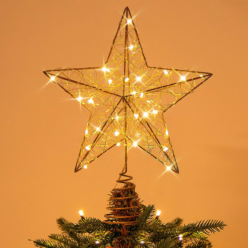Estrella De Adorno Para Arbol De Navidad 10 Pulgada 30 Luces