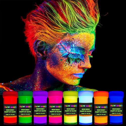 Individuall Glow Magic Neon Uv Body Paint Set  8 X 0.7 Fl