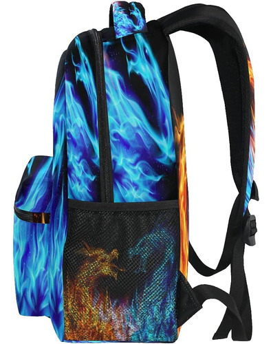 Mochilas Abstractas Cool Dragon Fire Para Niños, Mochila De