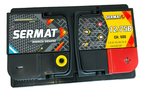 Batería Sermat 12x75 Blindada Delivery Córdoba Capital