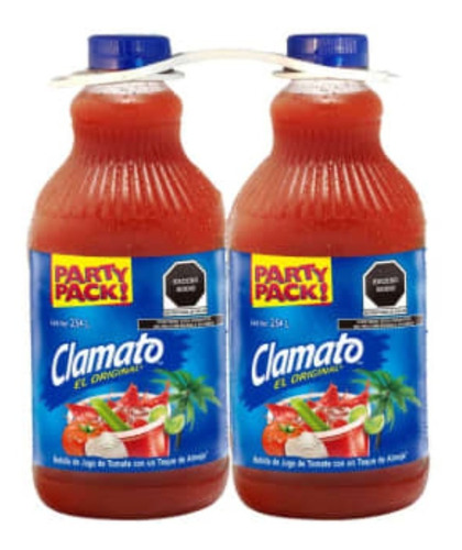 Jugo De Tomate Clamato Party Pack 2 Piezas De 2.54 Litros
