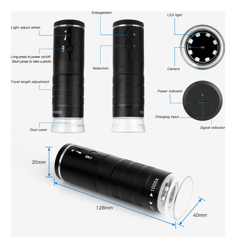 . Microscopio Electrónico Industrial 2m Hd Wifi Móvil
