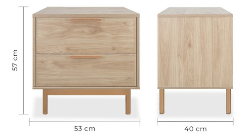 Buro Mesa Lateral Mundo In Tramonti Cómoda Cajonera 50x40 Cm Color Encino