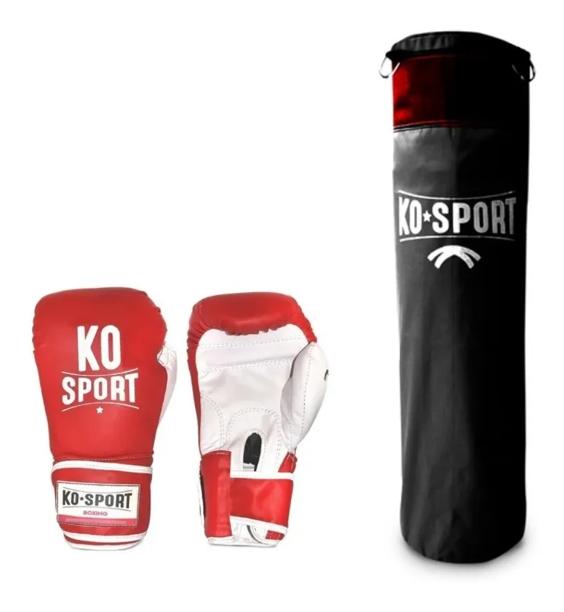Bolsa De Boxeo + Guante 14oz Kick Boxing Entrenamiento
