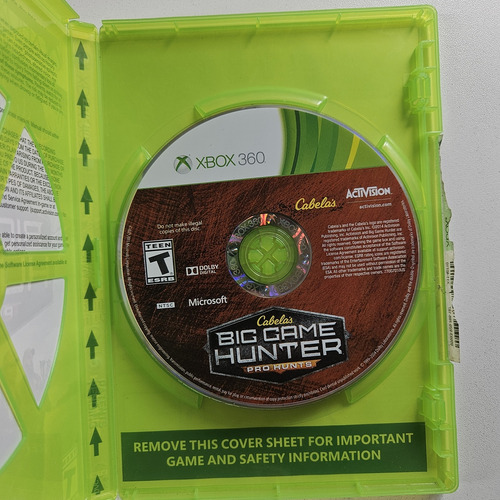 Jogo Cabela's Big Game Hunter Pro Hunts Xbox 360 Original (Usado)