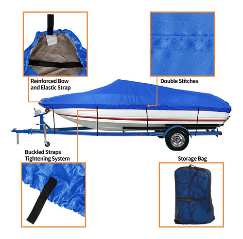 Lona Cobertor Cubre Lancha 6-6.9 Metros Icover Azul