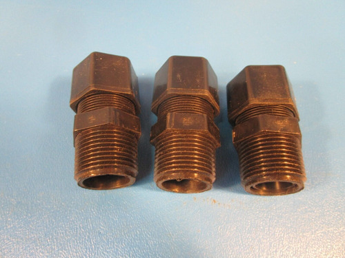 Lot Of 3 Parker P10mc8, Fast-tite Compression Straig Ccw
