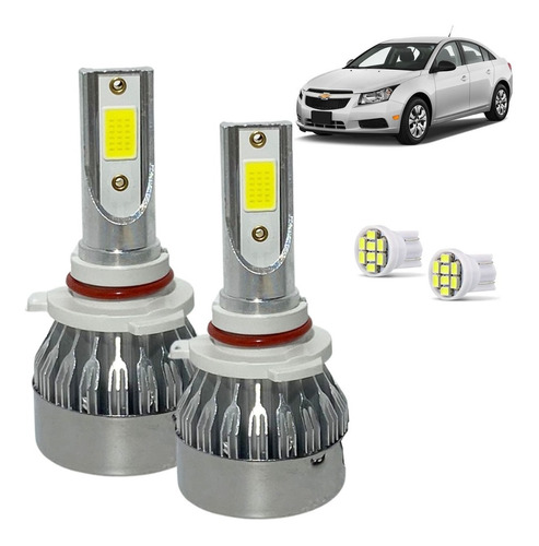 Kit Lâmpada Super Led Cruze 2011 A 2014 Farol Milha 6500k