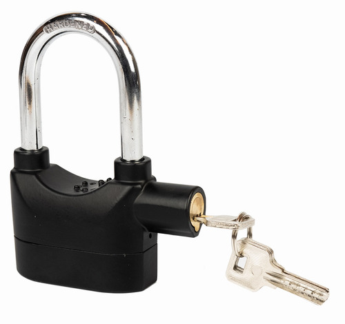 Cadeado preto Lock Alarm c/ alarme - Modelo K102BH