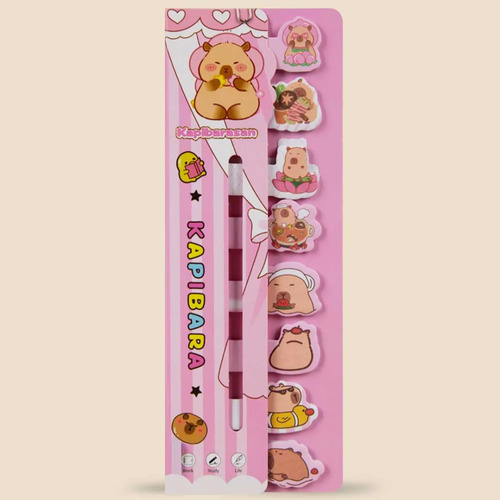 Set Señalador Post It Banderita Adhesiva Capibara X1 Surtido X1 Unidad Surtida