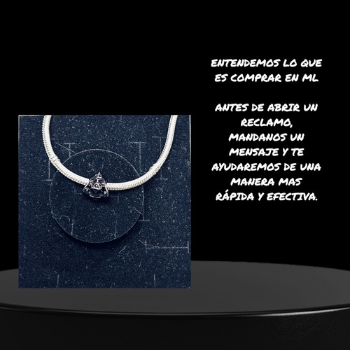Charm Dije Darth Vader Star Wars Cadena Collar Plata S925 Único